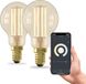 Calex Lampe intelligente - Set de 2 - Wifi LED Filament E14 - Or - Dimmable - 4,5W