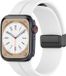 Strap-it Magnetische Siliconen band - Wit - Geschikt voor Apple Watch Series 1-11/SE/SE2/SE3 - 38/40/41/42mm