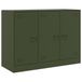 vidaXL Dressoir - 99x39x73 cm - Staal - Olijfgroen
