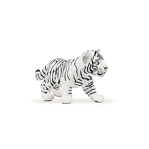 Papo - Realistische witte tijgerwelp figuur - 3 jaar en ouder - Wilde dieren collectie - Educatief spel jonge katachtigen - Cadeau-idee speelgoed voor meisjes en jongens