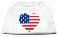 Mirage Amerikaanse vlag hart scherm Print Shirt, klein, wit