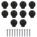 Amig - Pack of 10 Furniture Knobs - Diameter Ø24 mm - Matte Black - Zamak - For Drawers and Cabinets