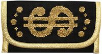 Duftin 90001-AZ14 beschermhoes voor smartphone, geborduurd, tellpatroon, 12,5 x 6,5 cm, goudkleurig