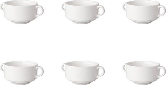 Mammoet Budgetline Soepkom - 6 stuks - 30 cl - Wit - Porselein