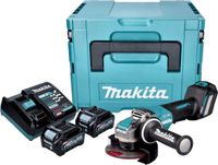 Makita GA 044 GD201 Meuleuse d'angle sans fil 40 V max. 125 mm X-LOCK Brushless + 2x batterie 2,5 Ah + chargeur + Makpac