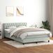vidaXL Boxspring met matras velours clair gris 160x210 cm