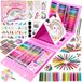 Mallette de couleur Kit de dessin pour enfants - 230 pièces - Avec table de dessin et chevalet