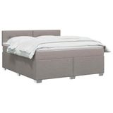 vidaXL Boxspringbed met matras, taupekleurig, 140 x 190 cm, met stoffen bekleding