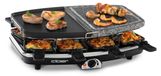 Merkloos Raclettegrill - 1200 W - Natuursteen - 8 pannetjes - Traploze temperatuurregeling