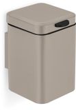 Relaxdays Afvalbakje 3 l - Wandmontage - Softclose - RVS - Met binnenemmer - Badkamer - Beige