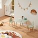 en.casa Table pour enfants Epim avec 2 chaises pour enfants motif nuage menthe et naturel