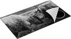 Chefcare Inductie Beschermer Twee Schotse Hooglanders Knuffelen Elkaar - Zwart Wit - 95x55 cm - Inductie Beschermer
