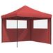 vidaXL Partytent inklapbaar pop-up met 2 zijwanden bordeauxrood