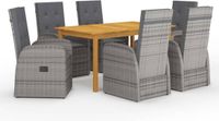 vidaXL Ensemble de jardin 7 pièces Gris