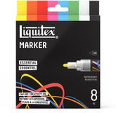 Liquitex 3699484 Acrylic Marker Set Essential – 8 stuks – 2mm – Hoogdekkende verfmarkers – Basis kleuren
