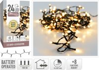 Koopman Kerstverlichting Guirlande lumineuse LED à piles 24 lumières 2m, blanc extra chaud