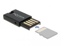 Delock Tragant USB 2.0 Kaartlezer voor Micro SD Geheugenkaarten Zwart