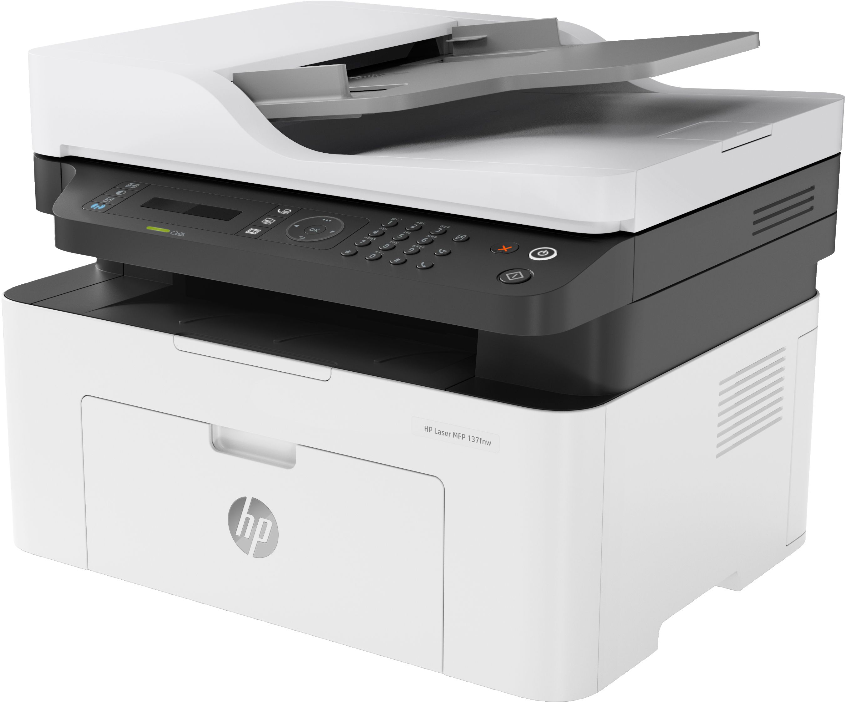 HP Laser MFP 137fnw, Zwart-wit, Printer voor Small medium business, Printen, kopiëren, scannen, faxen