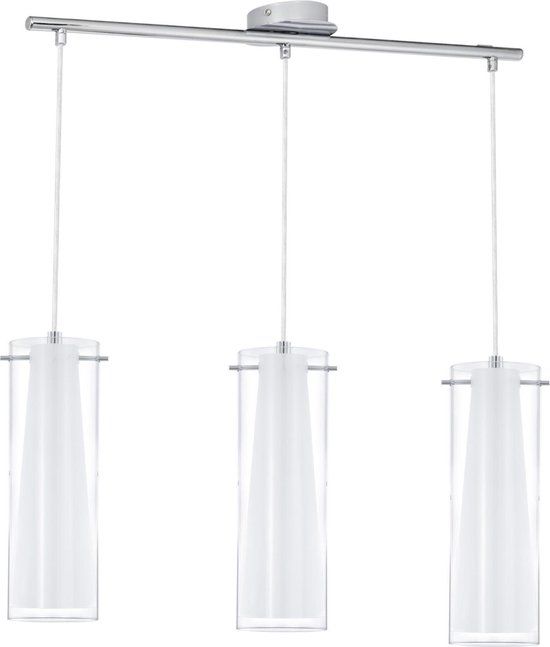 EGLO Pinto Hanglamp - 3 Lichts - Chroom/Wit - E27