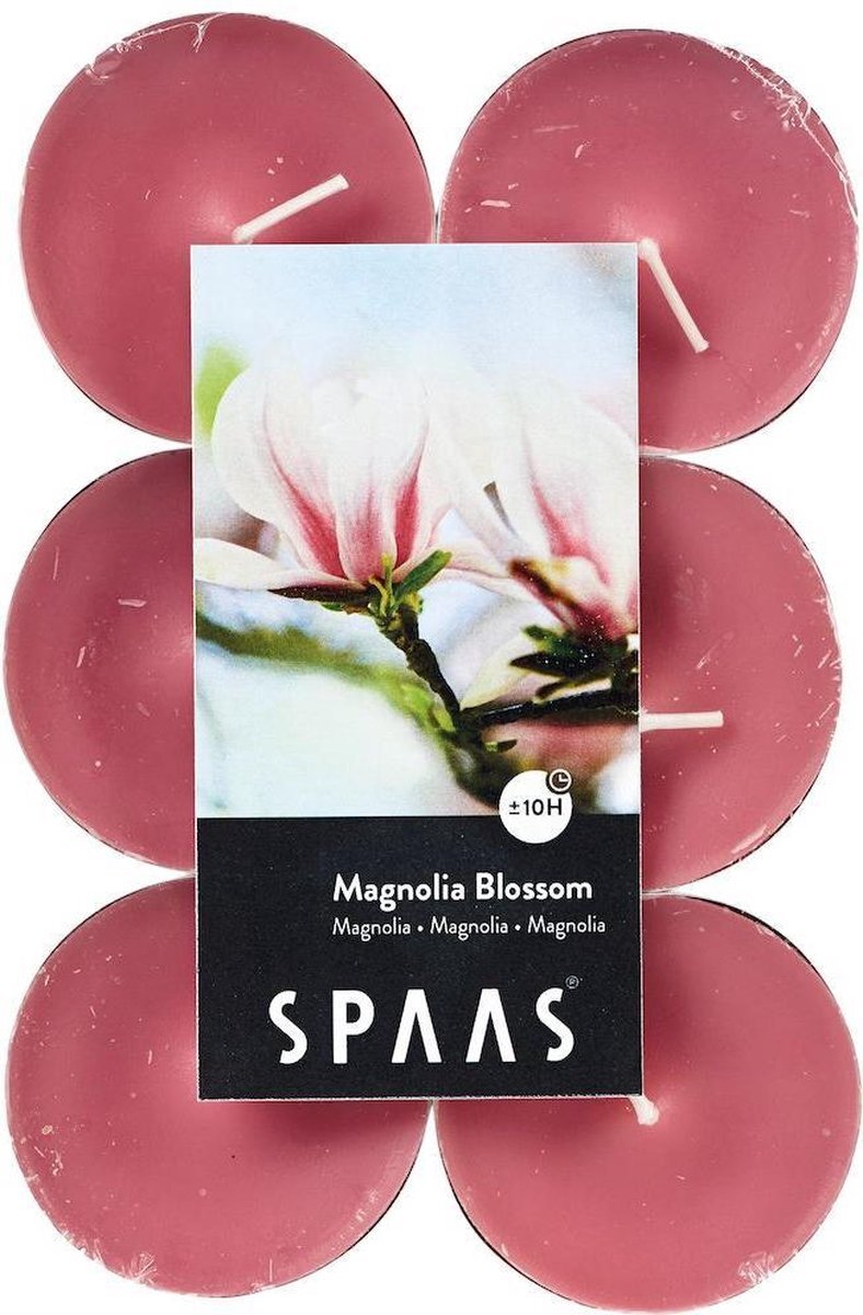 Spaas 12 Maxi Theelichten Geur, ± 10 uur - Magnolia blossom