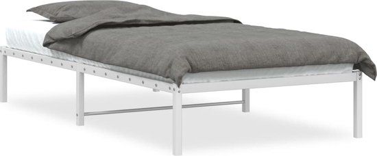 vidaXL Bedframe metaal wit 100x190 cm