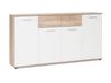 Commode JACKO 4 portes 2 tiroirs chêne sonoma/blanc