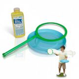 alldoro 60636 Reuzenbellenring, ca. Ø 21 cm, met 280 ml zeep, met bord en zeepbellenwater, voor jumbo-bubbels, kinderen vanaf 3 jaar en volwassenen, groen