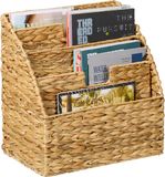 Merkloos Relaxdays Tijdschriftenhouder - Waterhyacint - 41 x 40 x 25 cm - 4 Vakken