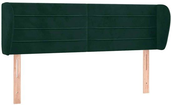 vidaXL Hoofdbord met randen 147x23x78/88 cm fluweel donkergroen