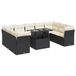 vidaXL Loungeset 10-delig met Kussens Poly Rattan Zwart