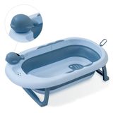 Interbaby Opvouwbare babybadkuip met poten, afwasbeker en stop (blauw)
