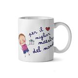 Mopec G100.3.5 keramische mok "Per Il Miglior Maestro", wit
