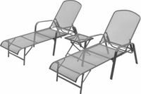 vidaXL Lits 2 pièces avec table acier anthracite