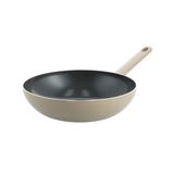 GreenChef Tones Wokpan met Keramische Antiaanbaklaag, 28 cm, Inductiegeschikt, PFAS-Vrij, Ovenbestendig 200 °C, Vaatwasmachinebestendig, Taupe
