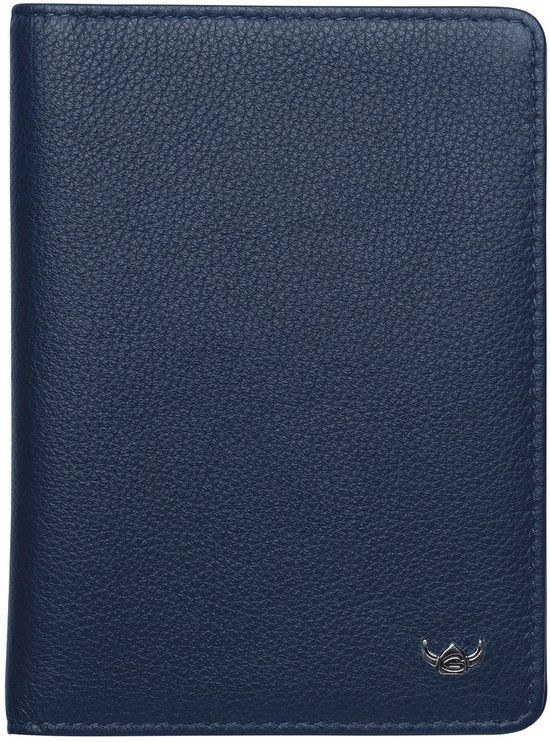 Golden Head Leren identiteitskaarthoesje Madrid RFID Protect Ausweisetui 4480 Blau donkerblauw