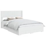 vidaXL Bedframe met opbergruimte en hoofdbord Wit Bewerkt hout