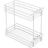 GTV Uittrekbare mand voor keuken MOVIX, 2 legplanken voor onderkast van 250 mm, zijdelingse montage, draagkracht 15 kg, gelakt staal, wit