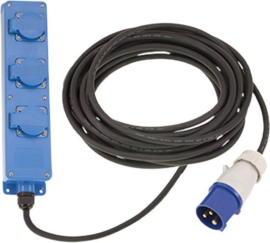 Gimeg Elektra CEE Verdeeldoos - 20 m - 3-weg - IP44 - Blauw