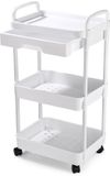 Unyqoos® Trolley de service multifonctionnelle à trois niveaux avec roues et fonction de verrouillage