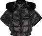MyMo Puffer Jas Kort Zwart Polyester Faux Fur Met Capuchon XS