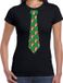 Bellatio Decorations stropdas Kerst T-shirt kerstman met bier - shirt - dames - zwart XXL