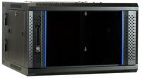 DSIT 6U wandkast (kantelbaar) met glazen deur 600x600x368mm (BxDxH)