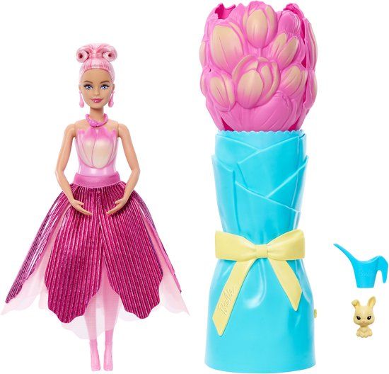 Barbie Petal Pop Geparfumeerde Modepop - Roze Tulpenjurk
