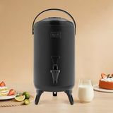 SANBOUSI Icecat Distributeur De Boissons Chaudes, Distributeur De Boissons Isolé En Acier Inoxydable Distributeur De Boissons Froides Et Chaudes Avec Thermomètre – Distributeur D'Eau De 10 Litres Avec Robinet Pour Th