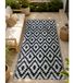 Tapis d'extérieur moderne à motif losanges, tapis de jardin, tapis décoratif, env. 90 x 150 cm, blanc/noir