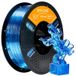 PETG filament pour imprimante 3D - filament FDM de 1,75 mm - Haute résistance - Résistant à l'usure - Facile à traiter - 1 kg - Bleu transparent