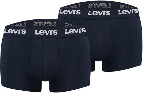 Levi's Heren Repeat Logo Trunk Boxershorts (2 stuks) Navy Blauw M