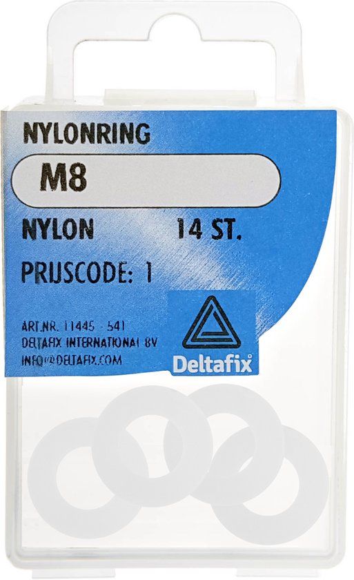 Deltafix Nylon Ring M8 DIN 125 Wit 14 Stuks