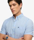 Superdry Preppy Poplin Hemd met Korte Mouwen Blauw XL