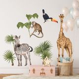 Pastelowe Love Autocollant mural Safari Animals II